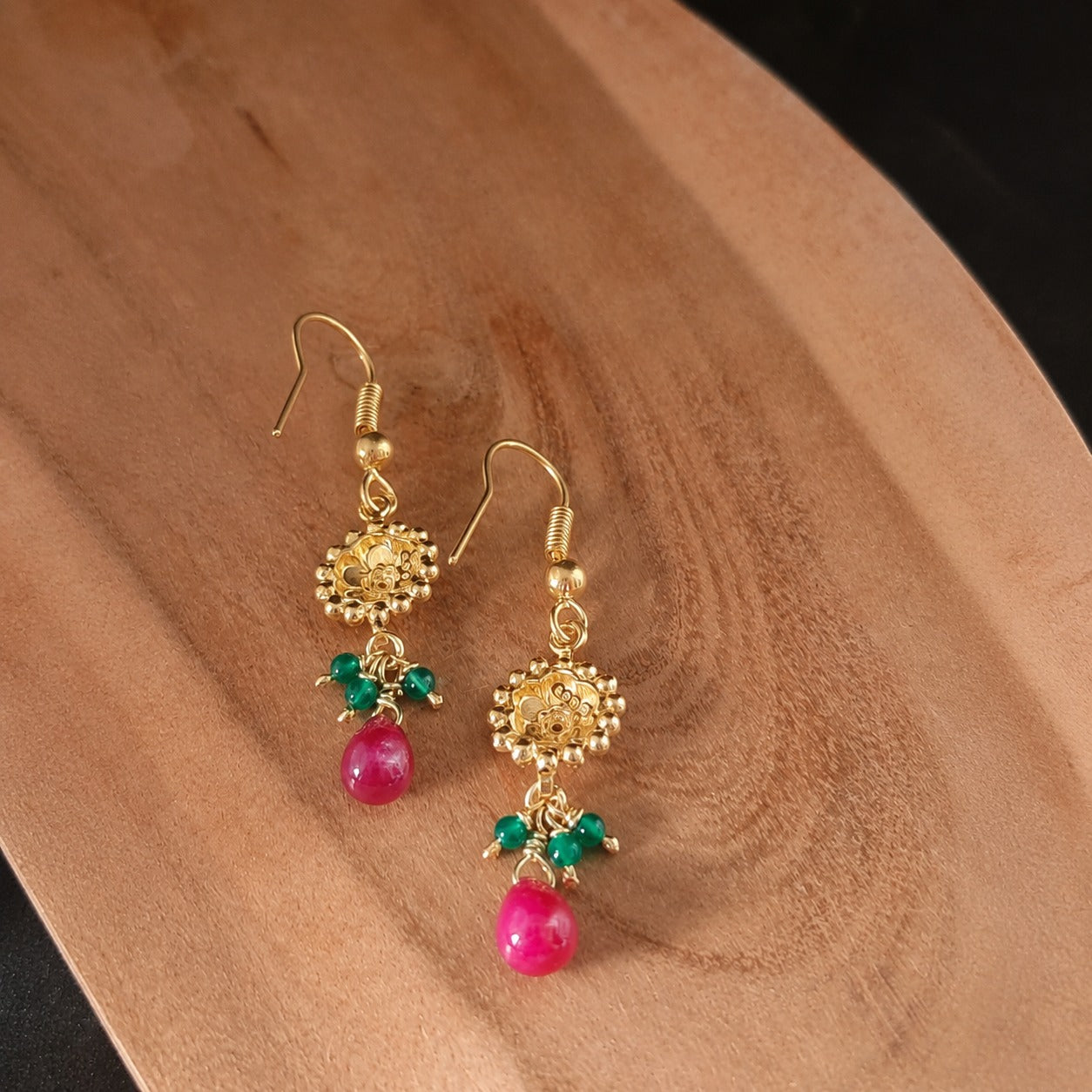 22K Handmade Luxury Traditional Gold Earrings