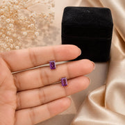 Silver Amethyst Stud Earrings