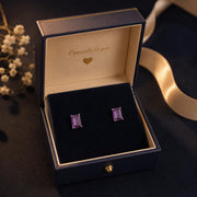 Silver Amethyst Stud Earrings
