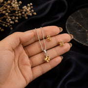 Tiny Citrine Pendant Set