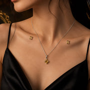 Tiny Citrine Pendant Set