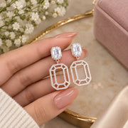 Rose Gold Geometric Drop Earrings