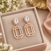 Rose Gold Geometric Drop Earrings