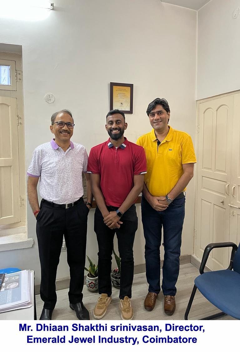 Mr Dhiaan Shakthi Srinivasan, Director, EmeraldJewel Industry, Coimbatore