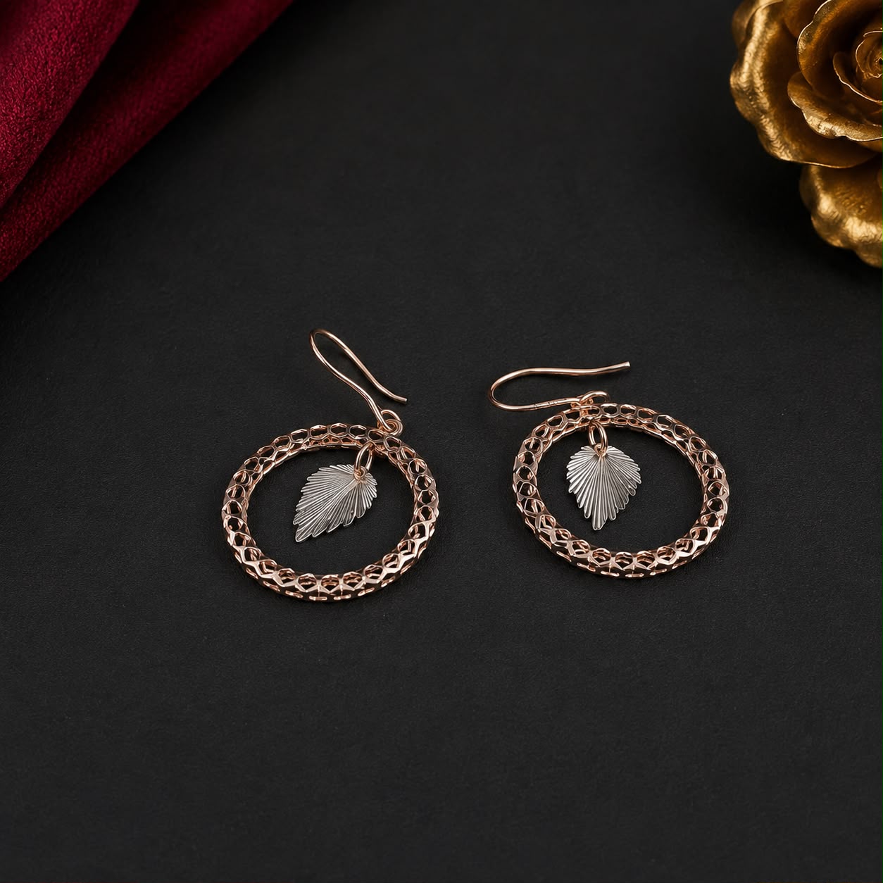 2 Tone 18k Gold Exquisite Earrings