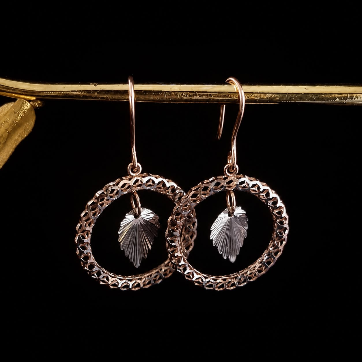 2 Tone 18k Gold Exquisite Earrings