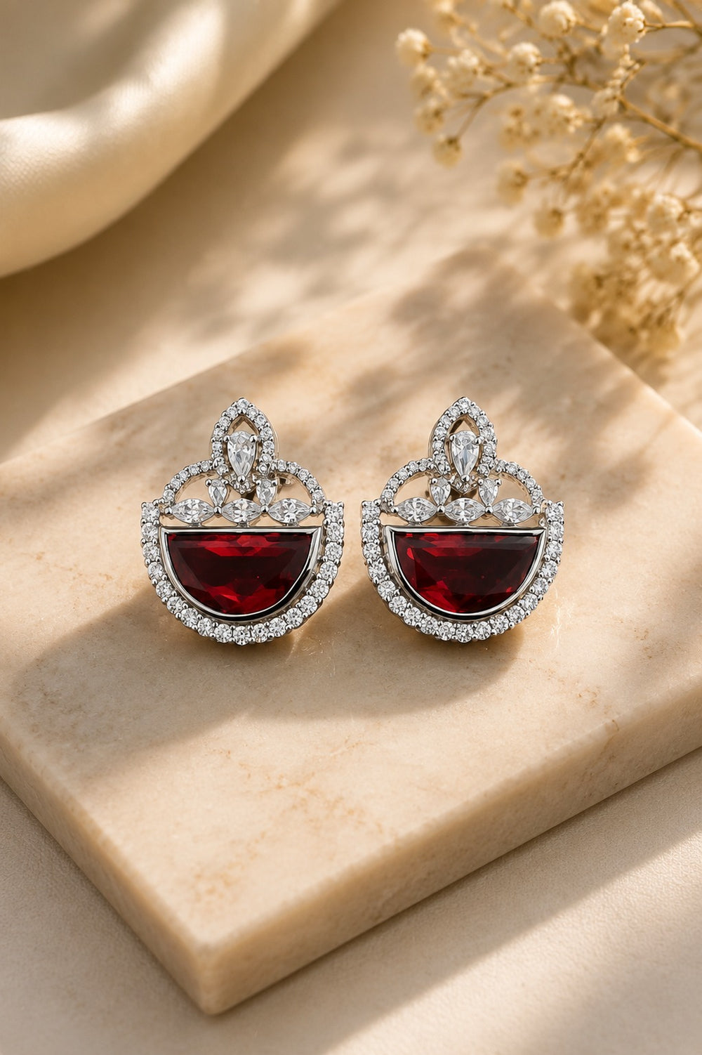 Red Gemstone Earrings