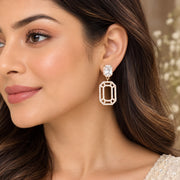 Rose Gold Geometric Drop Earrings