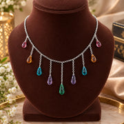 Multicolor Teardrop Gemstone Necklace