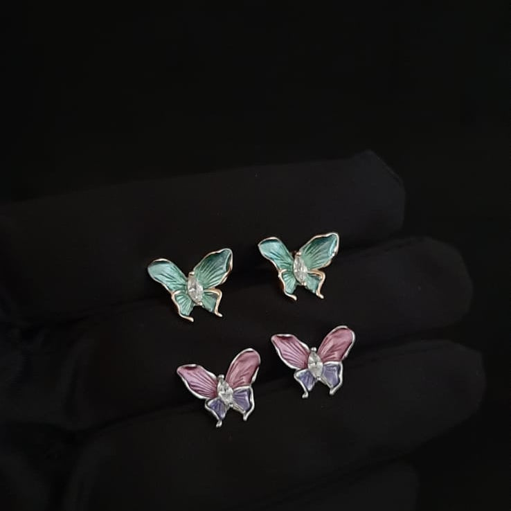 Butterfly Enamel Stud Earrings