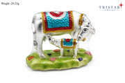 Silver Cow And Calf Figurine Idol