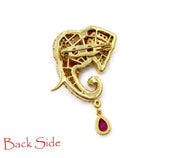 Elephant Gemstone Unisex Brooch