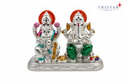 Silver Lakshmi Ganesh Idol Statue