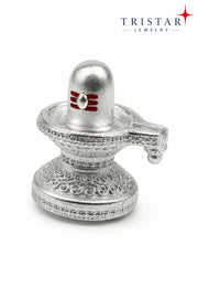 Silver Shivling Design Puja Idol
